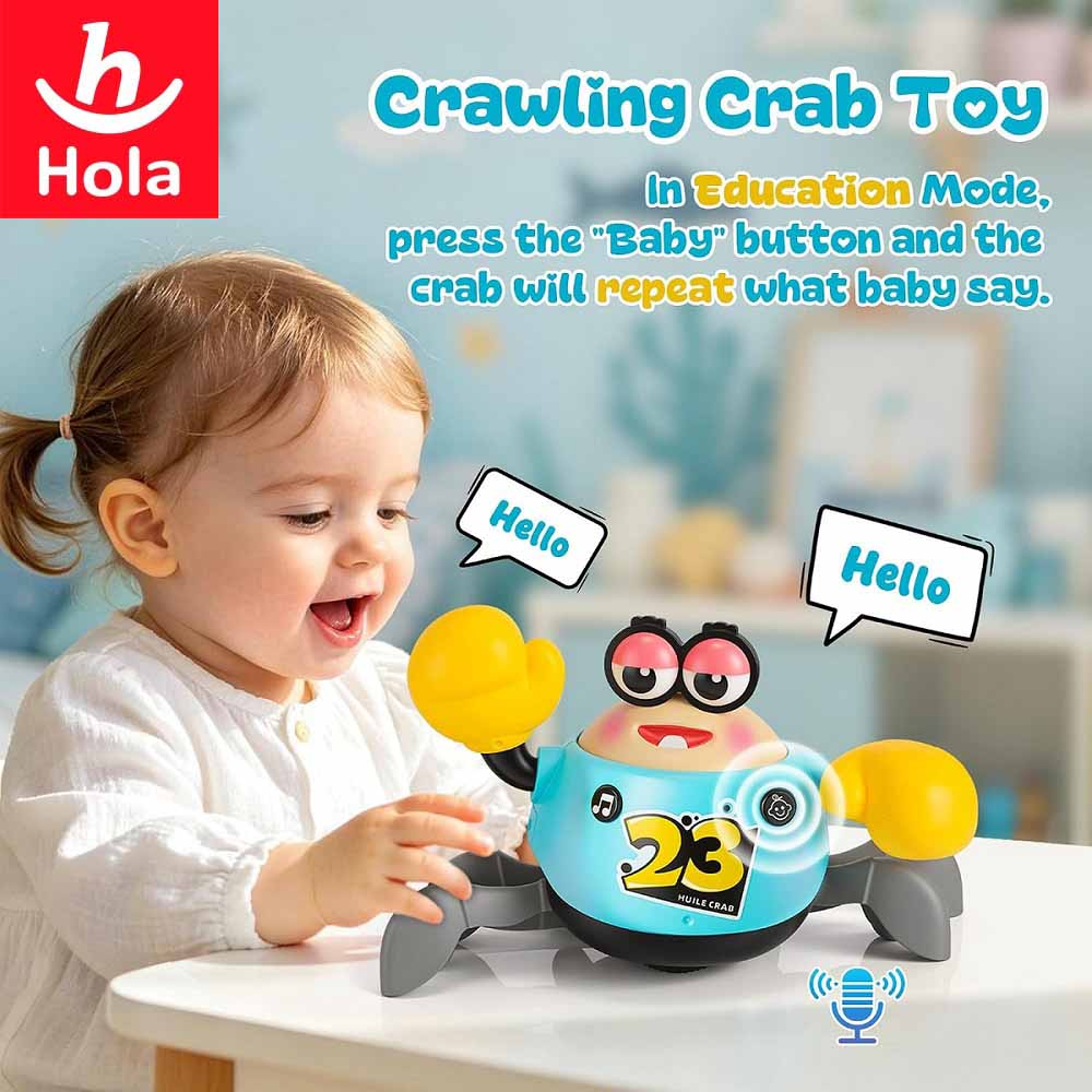 خرچنگ متحرک آموزشی و تعاملی هولا Hola Crawling Crab HE 9972 | موزیکال و چراغ‌دار